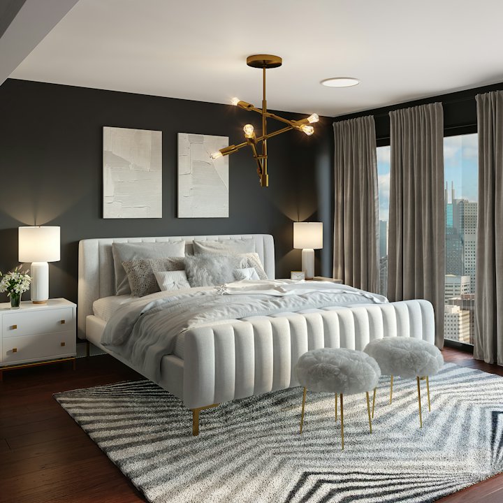 Channel-Tufted Statement Bed