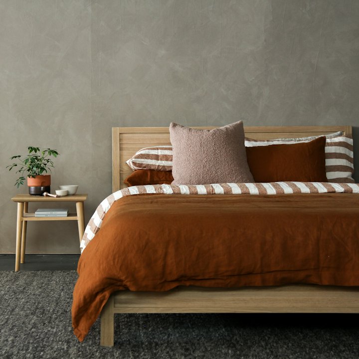 Rust Linen Duvet Set
