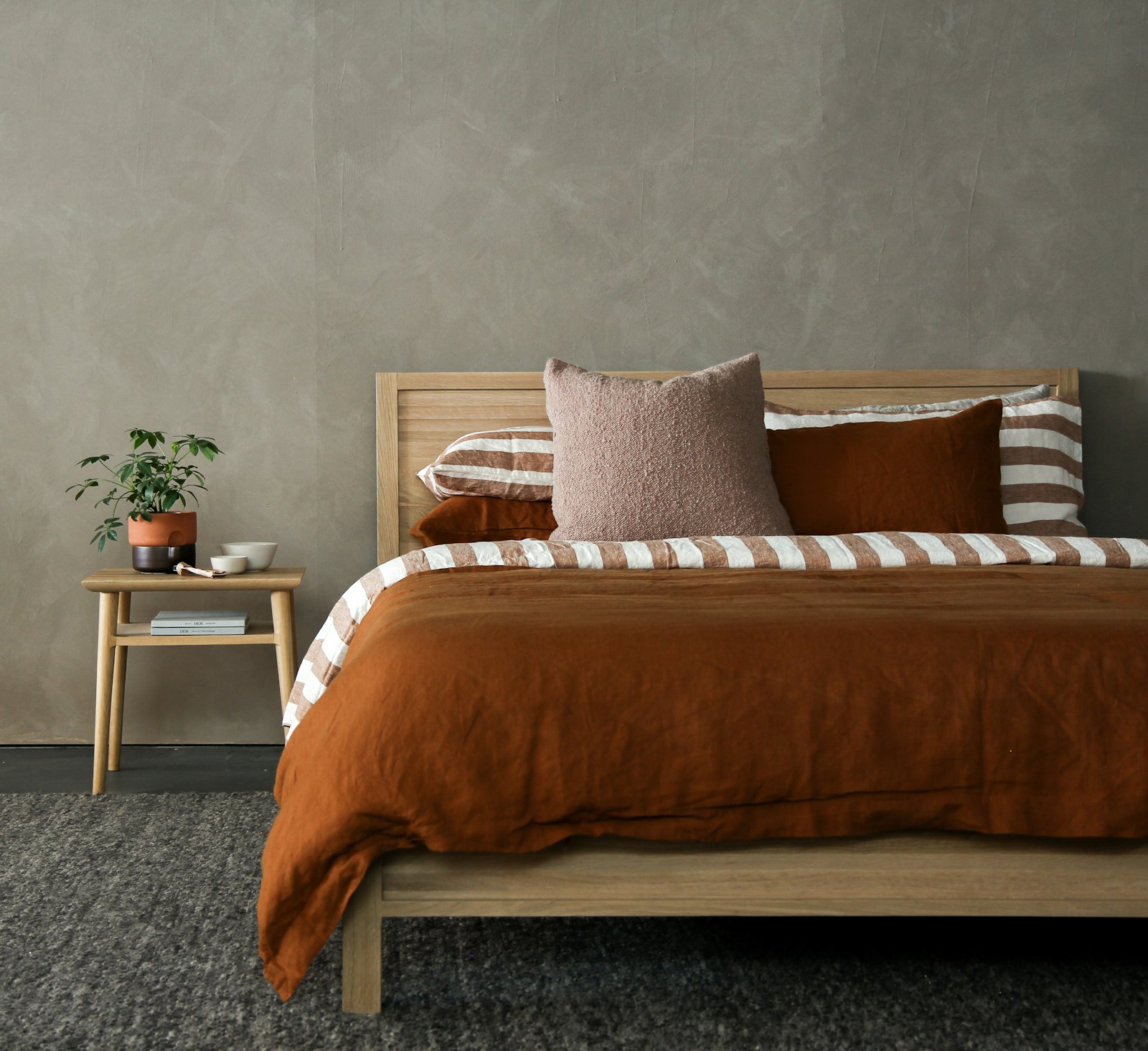 Rust Linen Duvet Set