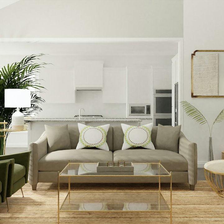 Glass & Brass Coffee Table