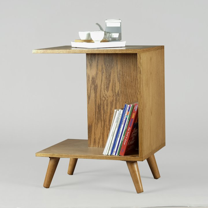 Walnut Book Side Table