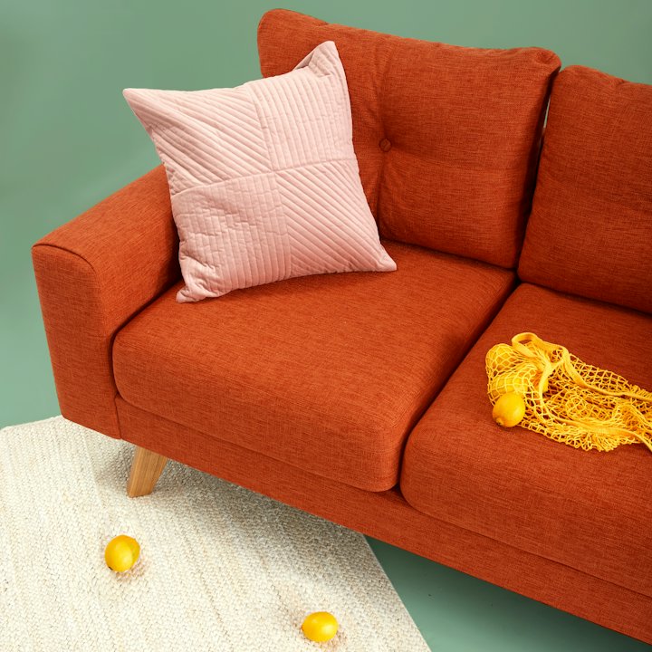 Terracotta Mid-Century Sofa
