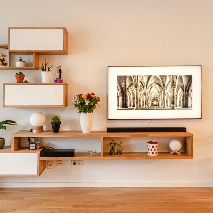 Floating Oak TV Wall Unit